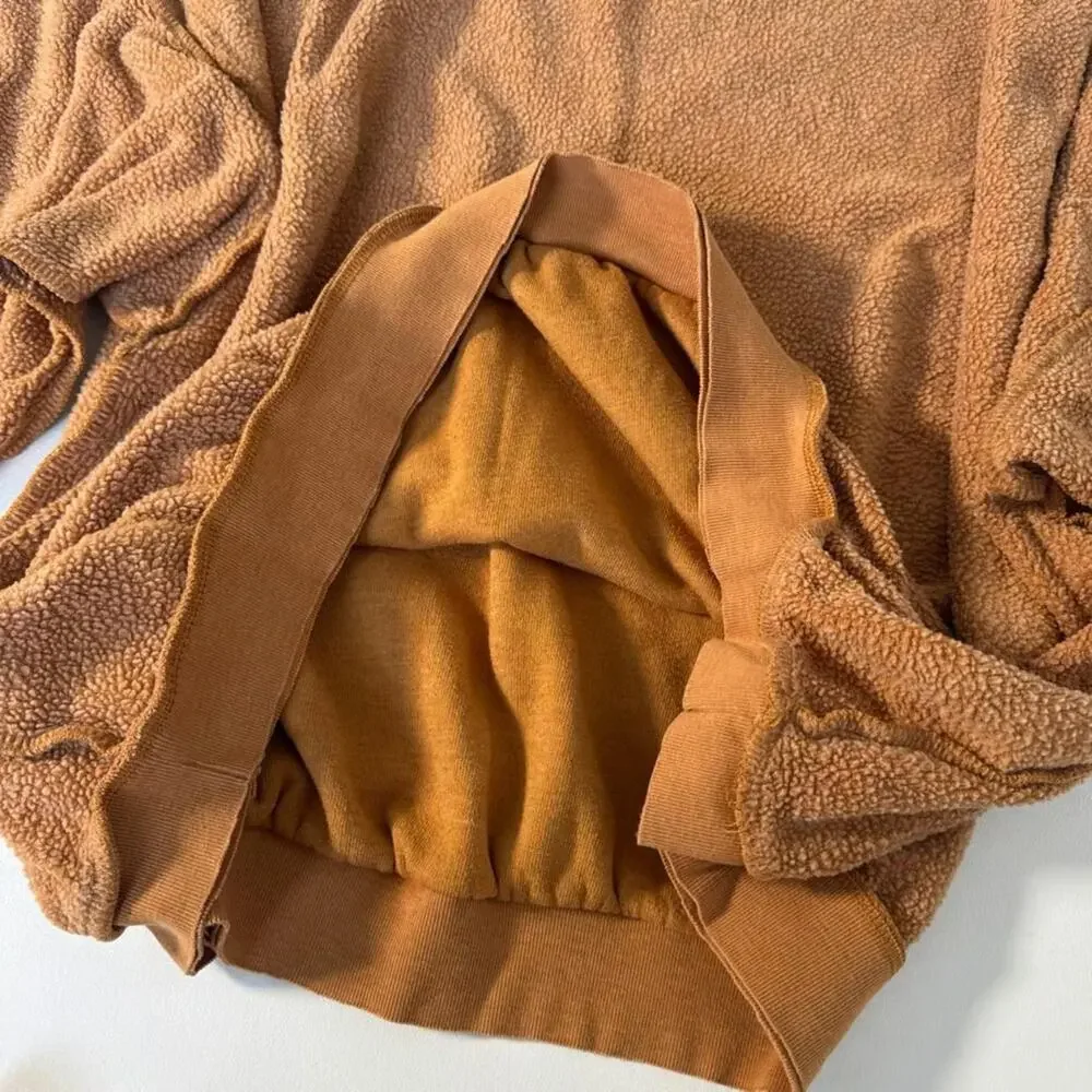 Free People Kelly Oversized Sweat Set Pullover Top Raw Hem Lounge Shorts Size XS